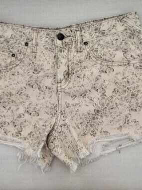 Free People Vintage Floral Print - Ivory and Green - Size 26